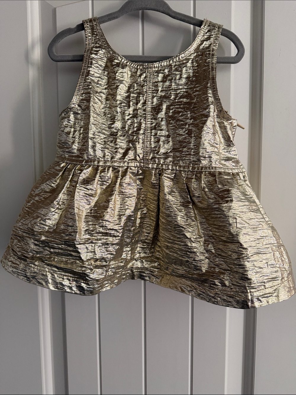 Girls Metallic Gold Peplum Top Sz 4T